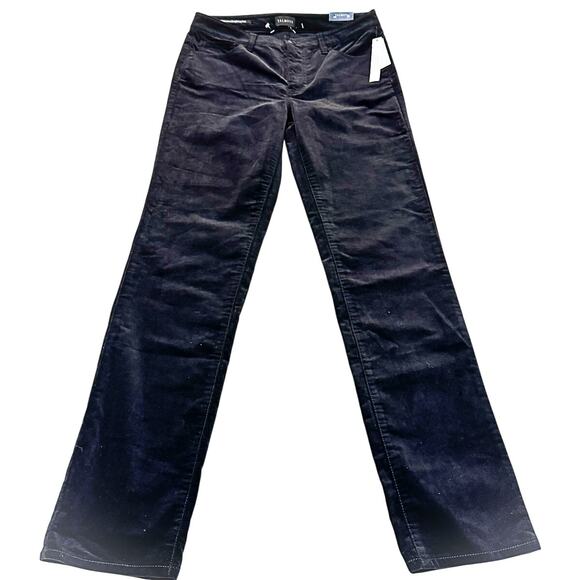 Talbots Velveteen Straight Leg Pant High Waist Full Length Denim Jean Size 4 NWT - Picture 2 of 9